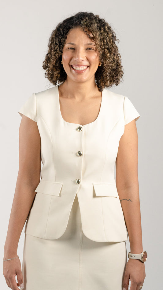 Creme de la creme buttoned top